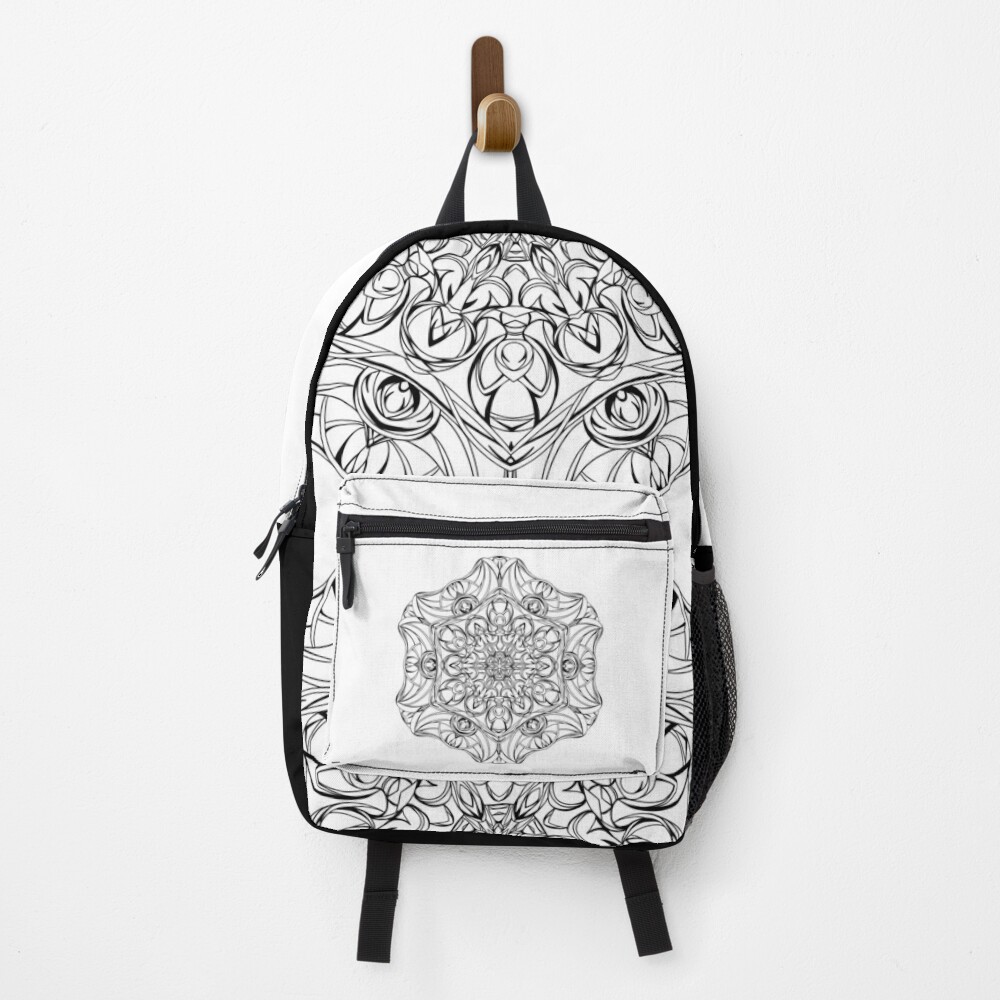 sac à dos mandala noir et blanc